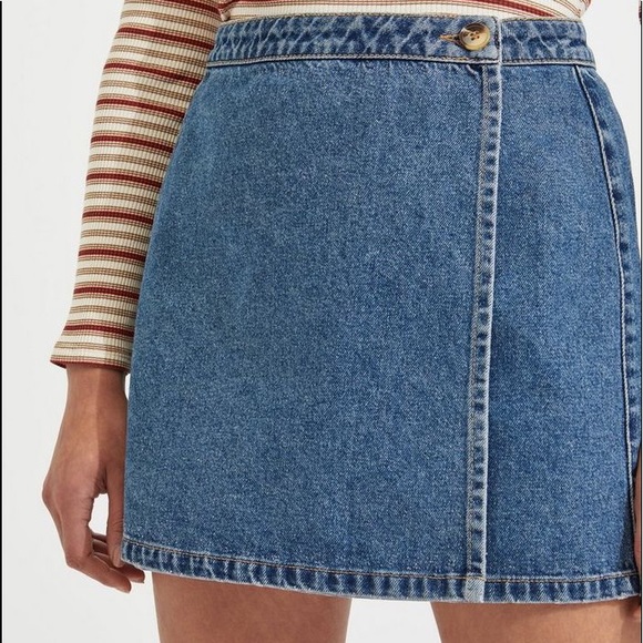 Miss Selfridge Dresses & Skirts - NWT Miss Selfridge Wrap Over denim mini skirt